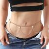 Summer Beach Feminine Charm Diamond Body Chain, Personalized Wave Chain Pearl Waist Chain