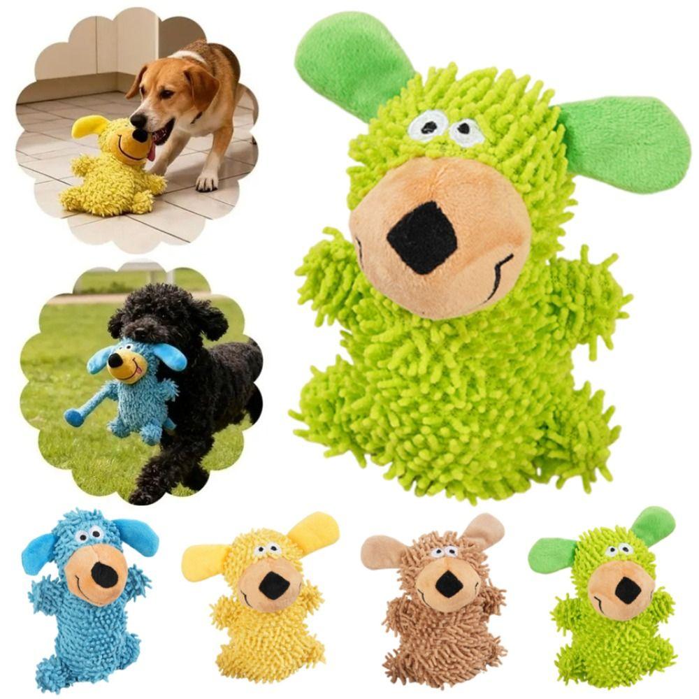 Cartoon Pet Shake Sound Toy Bite-resistant Pet Chew Plush Toy Durable Squeaky Dog Toy Gift