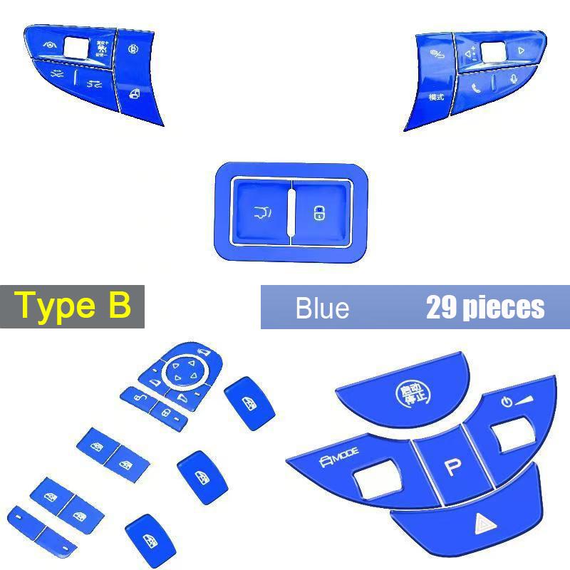 For BYD Seal  2024 Aluminum alloy button switch sticker gear shift panel Steering wheel Window lift Electric tailgate switch