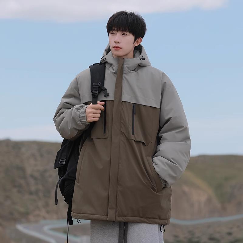 

Графеновая пуховая хлопковая одежда мужская зимняя новая модная брендовая трехзащитная утолщенная холодостойкая теплая куртка с капюшоном 4XL recommends 185-110kg