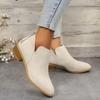 Luxury Women Boots Pointed Toe Suede Women Chelsea Boots Big Size British Style Ankle Boots High Quality Thick Heel Women Shoes