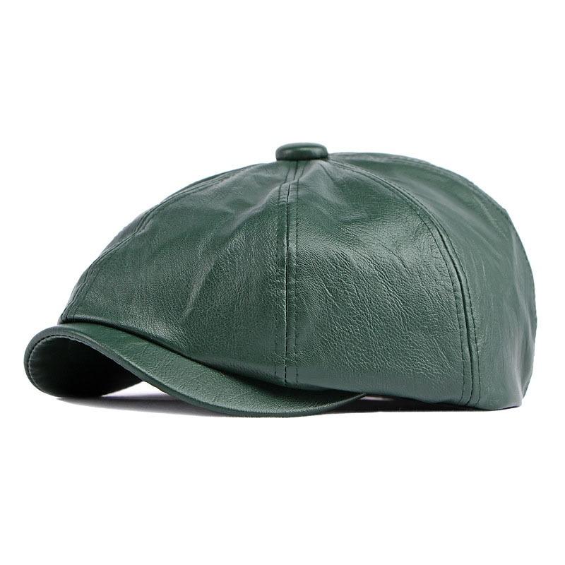 Menns Peaky Blinders Hat Dame Retro PU Leather Flat Cap Beret Newsboy Cap