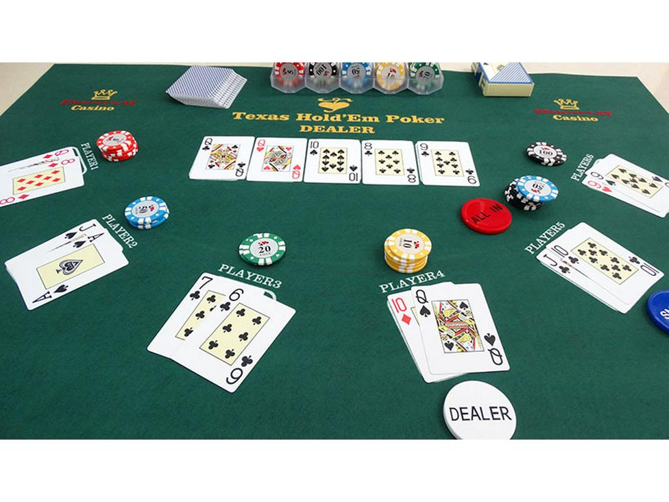 Wendbare Pokerkartentischmatte – 60x90cm Vliesfilz für Texas Hold'em & Roulette