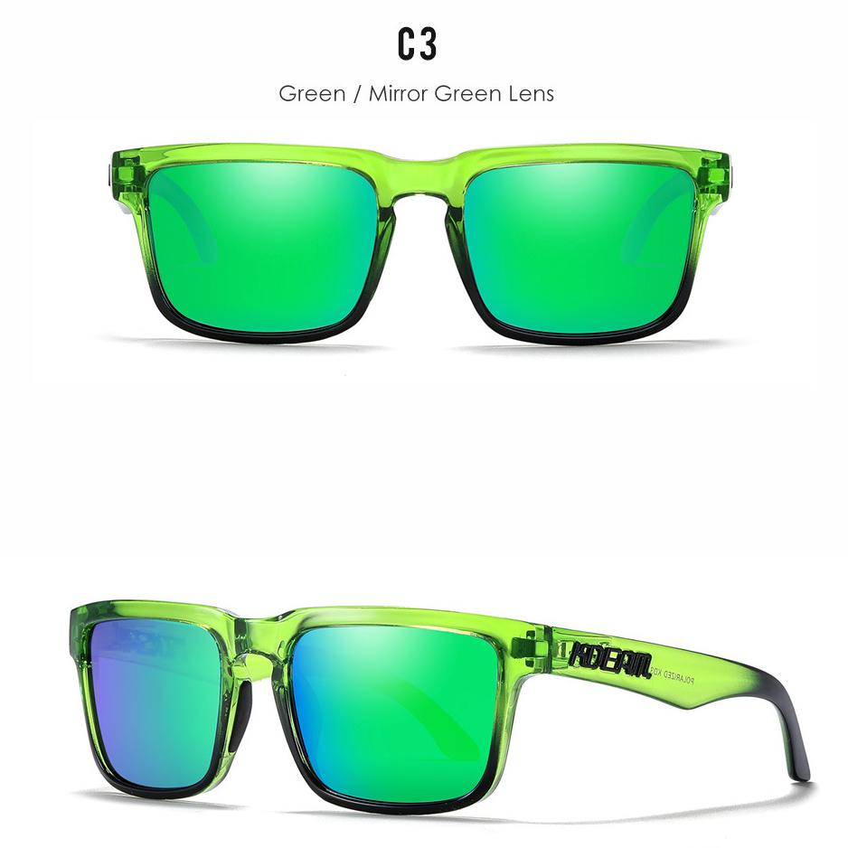 KDEAM Brand Men Square Polarized Sunglasses Colorful Design Cool Fashion Women Shades Summer Sun Glasses Mirrored Coating Lens