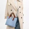 Coach Willow 24 Signature Canvas Leather Tote Bag Women Tote Blue C9092-B4XUK