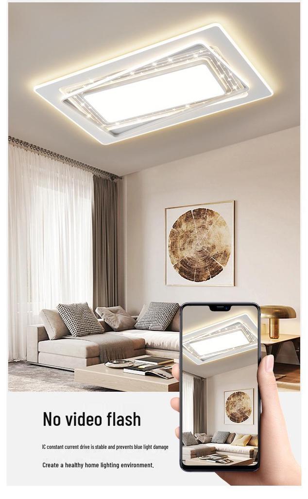 Nordic Rectangular LED Ceiling Light for Living Room and Bedroom