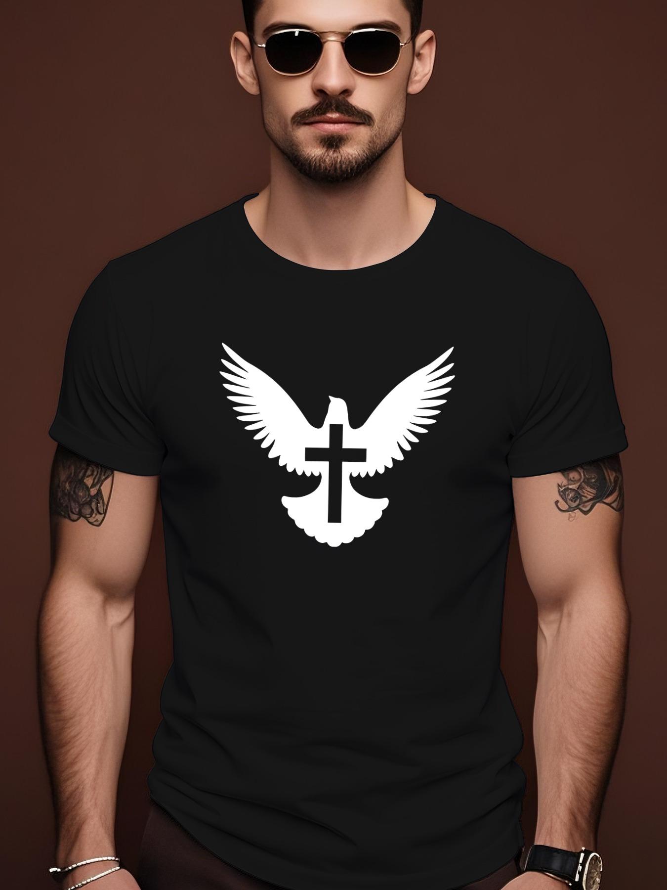 Pigeon Cross Streetwear Trendy Summer Casual Round Neck S... L