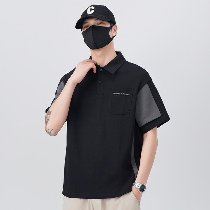 Updated Summer T-shirt Relaxed Fit Trendy Breathable Lapel Short-sleeved POLO Blouse T-shirt