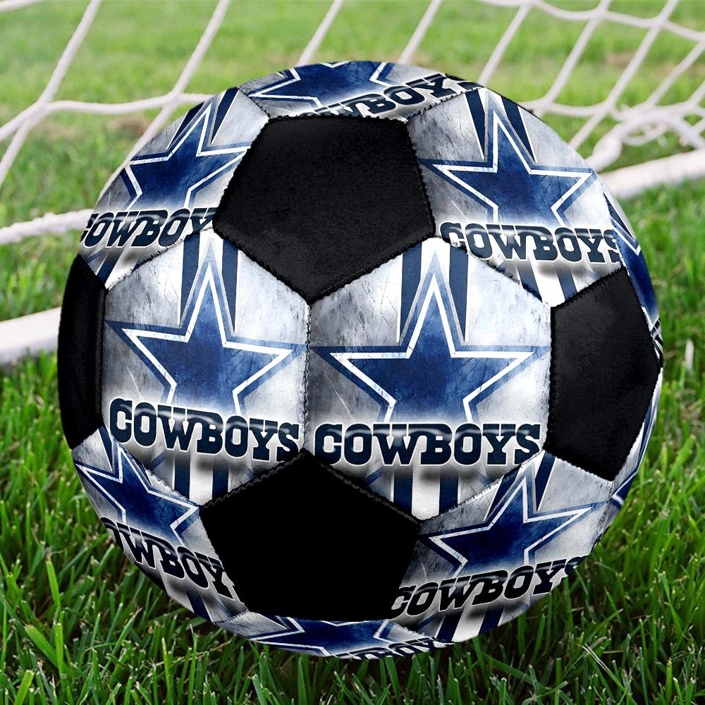 Cowboys Football Indoor Soccer Ball Colorful All Ages Size 5 Machine Stitched PVC Competition Ready Durable High-Bounce
