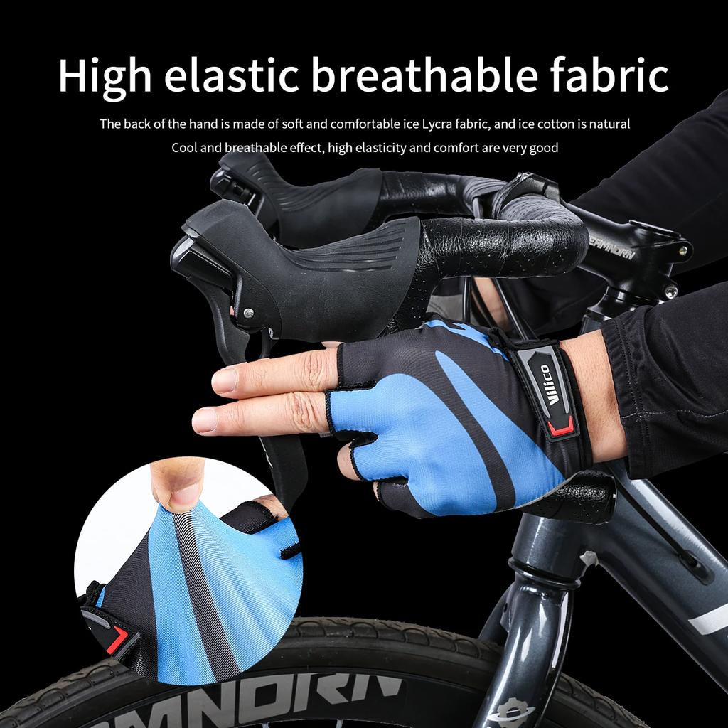Cycling Gloves Half Finger Breathable Anti-Slip Shock Absorbing Lightweight for Road Mountain Bike Outdoor Sports Men Women