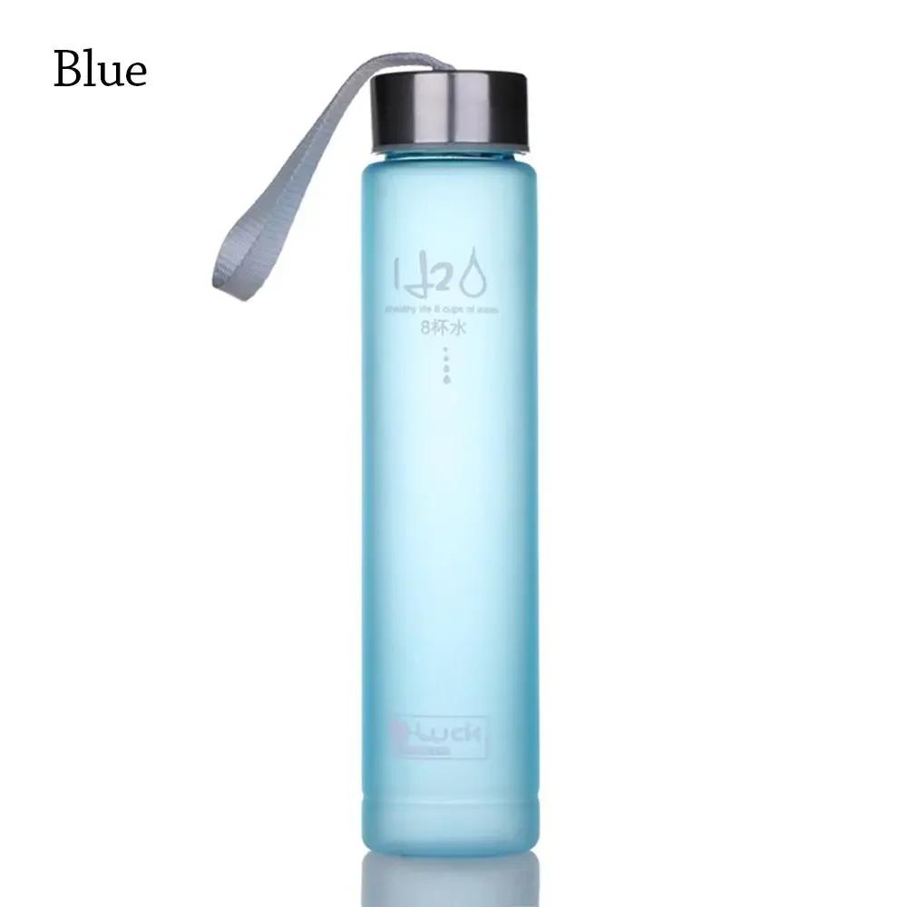 Square Water Bottle Plastic Clear Cup Leakproof Frosted Water Bottle Portable Drink Jug Practical PP Material Bottle with Straw