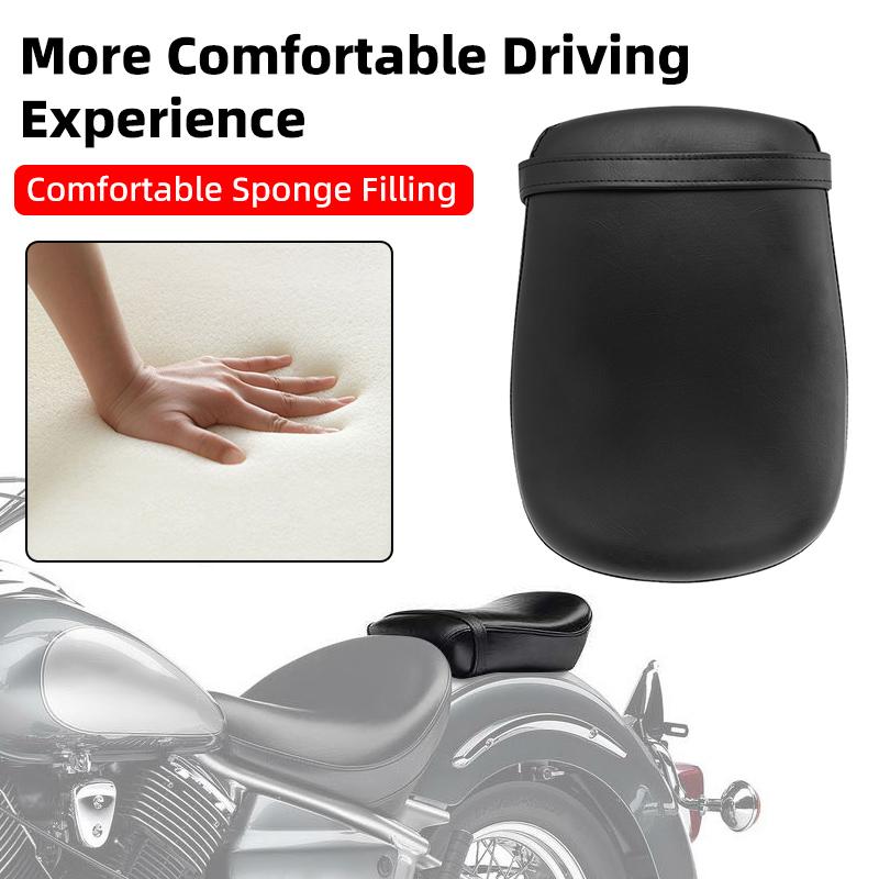 Motorcycle PU Leather Rear Pillion Passenger Seat Cushion Fit For Yamaha V Star 1100 XVS1100 Classic Custom 1999-2011
