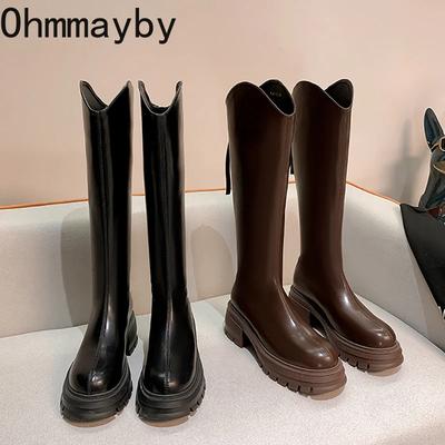 Iarnă din piele moale Cizme până la genunchi pentru femei Fermoare la modă în spate Ghete lungi moderne Ghete de designer Botas De Mujer
