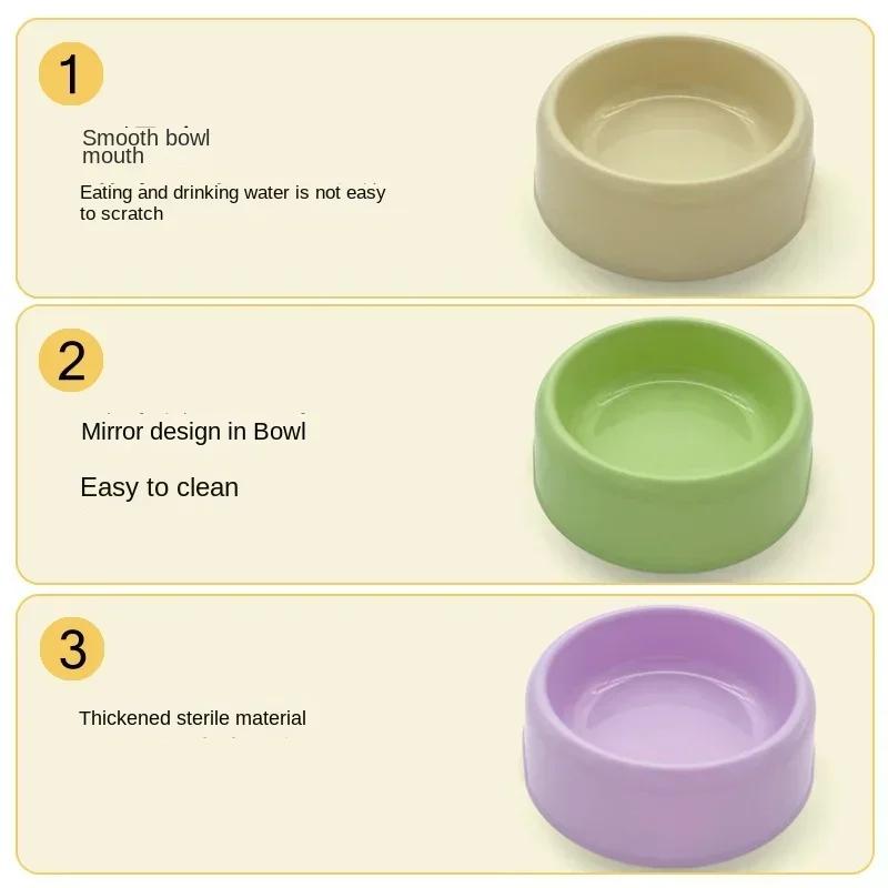 Solid Color Pets Plastic Dog Bowl Cat Food Bowl Round Single Thickened Eco-Friendly Dog Bowl Pet Supplies Dog Accessories