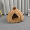Cat Bed Winter Warm Thick Pumpkin Mongolian Enclosed Safe Sleep Cat House For Indoor Use