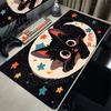 Black Cat Mouse Pad XXL Cute Lucky Cat Gamer Rubber Mousepad Pc Gaming Anime Keyboard Expansion Pad Non-slip Office Accessories