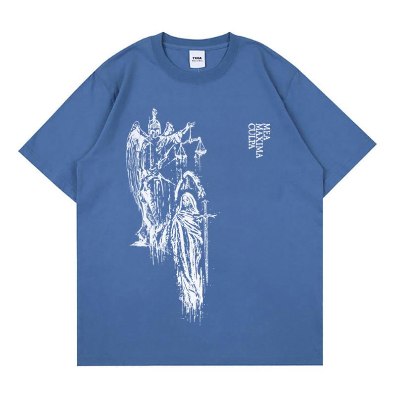 Mens TShirt Atrium Black Graphic 100 Cotton Printed Oversized Vintage Short Sleeve Tees Tops Y2k Streetwear Korean Clothes
