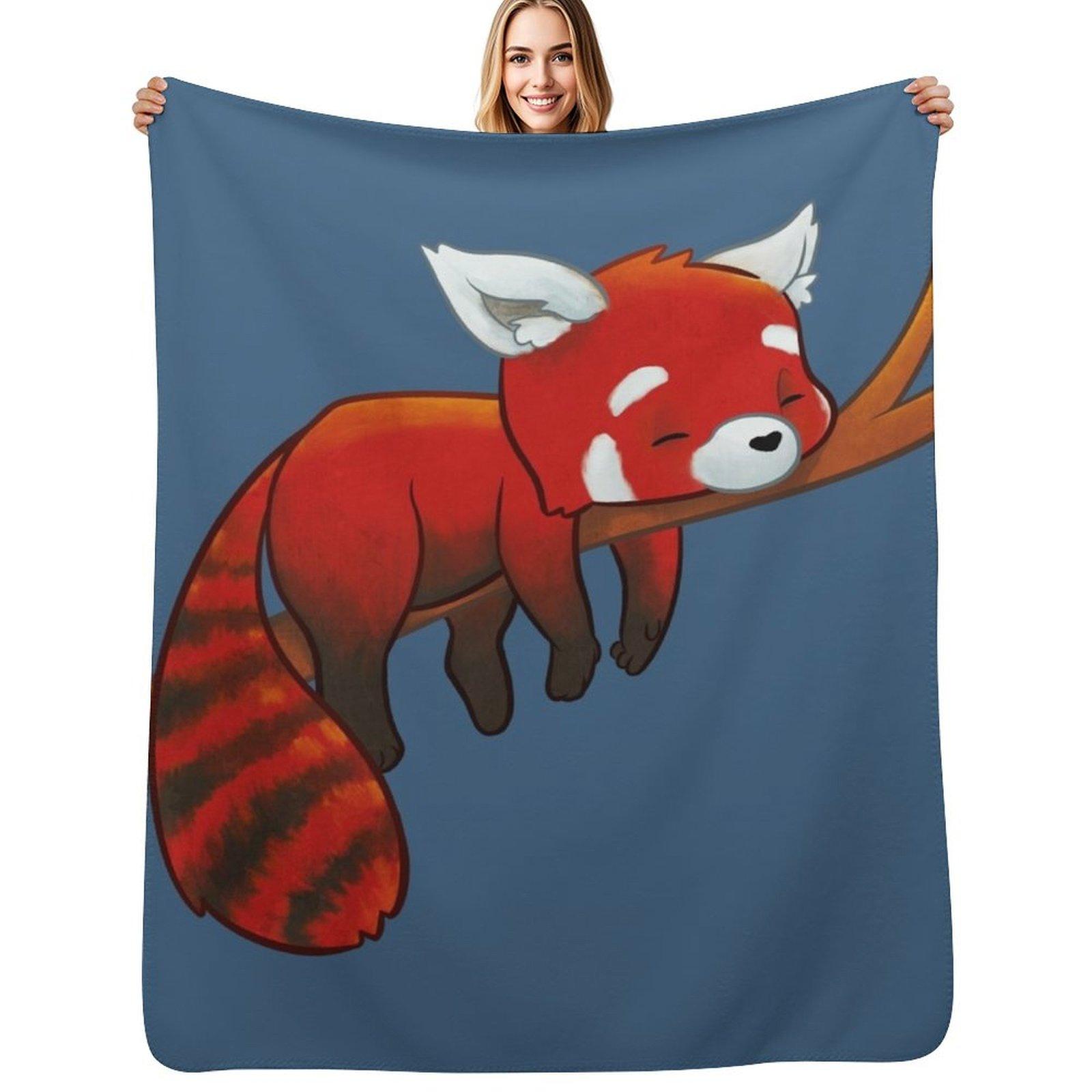 Sleeping Red Panda Throw Blanket Ultra Soft Flannel Fleece Blanket for All Seasons 102x76cm(40x30in)
