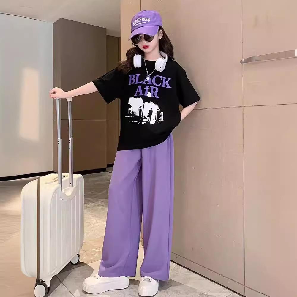 Teenager Mädchen Cartoon Hase Kleidung Set Sommer Kinder Mädchen T-Shirts + Hose 2-teiliger Anzug Kinder Oberteil Hose Outfits Trainingsanzüge