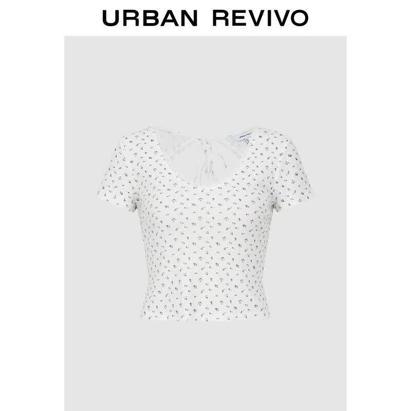 Women s Floral Lace Backless Short Sleeve T-shirt M