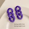 Statement Bunte Acryl Kubanische Kette Hängeohrringe für Damen Trendige Matte Gliederkette Langer Hänger Ohrring Korea Mode Schmuck