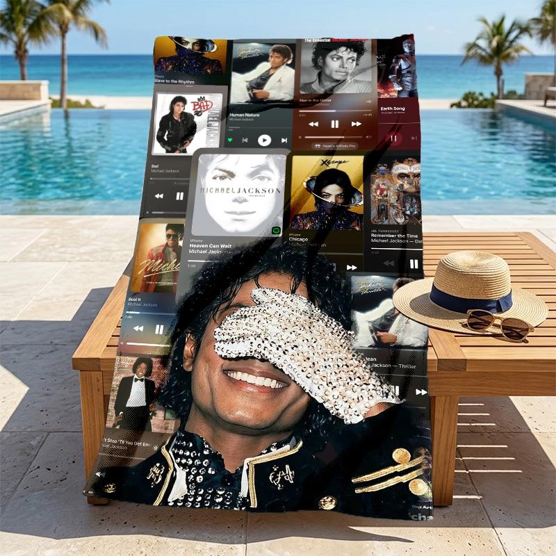 Michael Jackson Stijlvolle Digitale Print Strandlaken Sneldrogende Absorberende Deken Voor Strand Zwembad Sportschool Reizen