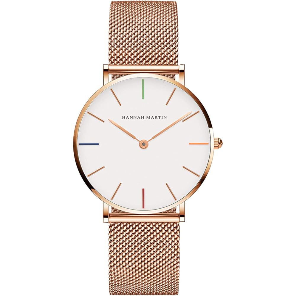 Rorios Women s Classic Simple Business Watch Rose Gold Mesh Band Analog Quartz Stainless Steel