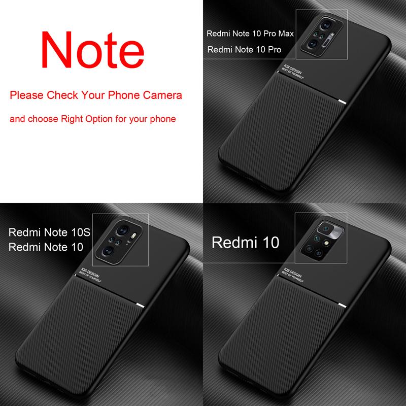 Magnetic Leather Case For Xiaomi Redmi Note 11 12 10 9 11E Pro 9S 10S 11S Plus 10C Built In Metal Plate Cover Support Car Holder