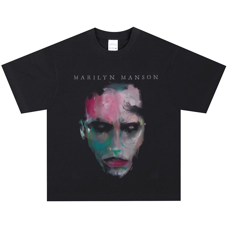 Футболка Marilyn Manson, Мягкая ткань, Повседневная одежда M