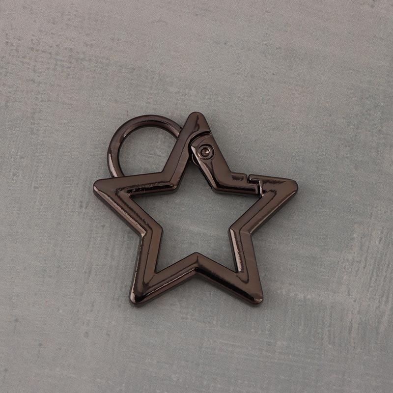 Hollow Star Shaped Spring Clasp Metal Carabiner Keychain Bag Clip Hook Dog Chain Buckle Connector Diy Jewelry Making Accessories