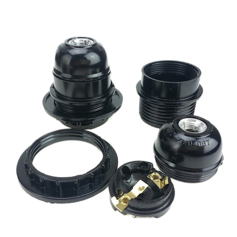 

E27 Black Period Style Pendant Socket Bakelite Screw Light Bulb M10 Lamp Holder