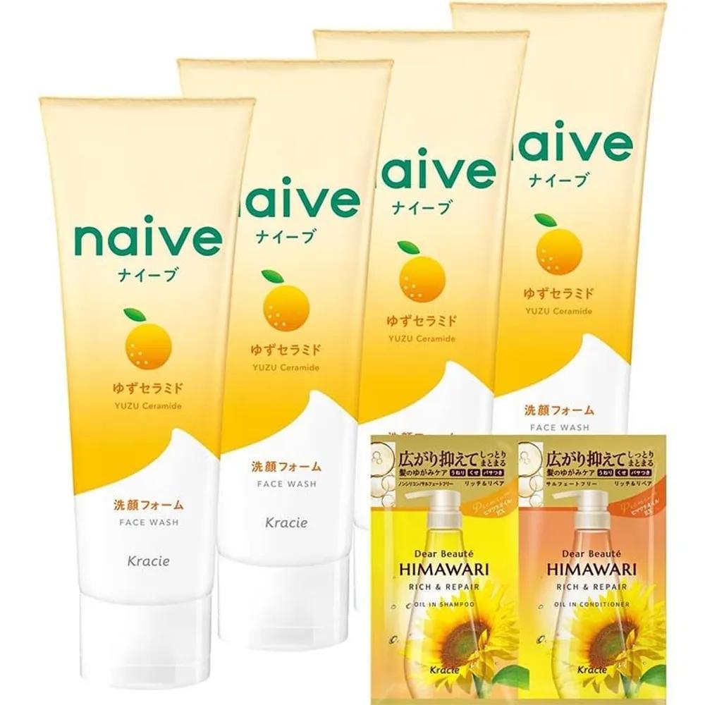 Naive Facial Foam Foaming Cleansing 130g (4 packs)