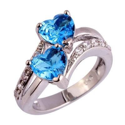 Double Heart Zircon Women's Ring - Elegant European & American Style Jewelry