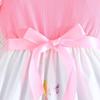 Girls' Butterfly Print Color Block Sleeveless Ruffle Dress with Belt