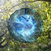 Magic Owl Wind Chime Hanging Rotating Wind Sculpture for Outdoor Garden Yard Decor Art Ornament