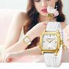 CURREN Elegant Women's Watches Luxury Women's Fashion Quartz Watches Silicone Band Square Dial Watches Ideal Gift for Women