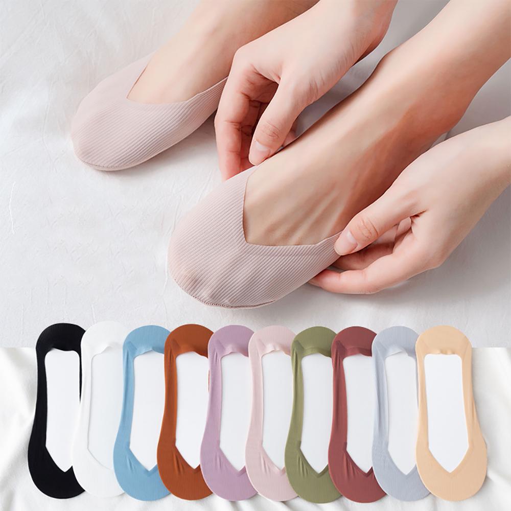 

Comfortable Thin Korea Female Stripe V shape Solid Color Cotton Socks Women Hosiery Boat Socks чёрный