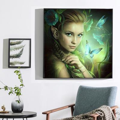 Peinture Diamant Dessin Animé Beauté&papillon Point de Croix Artisanat Peintures Broderie Diamant