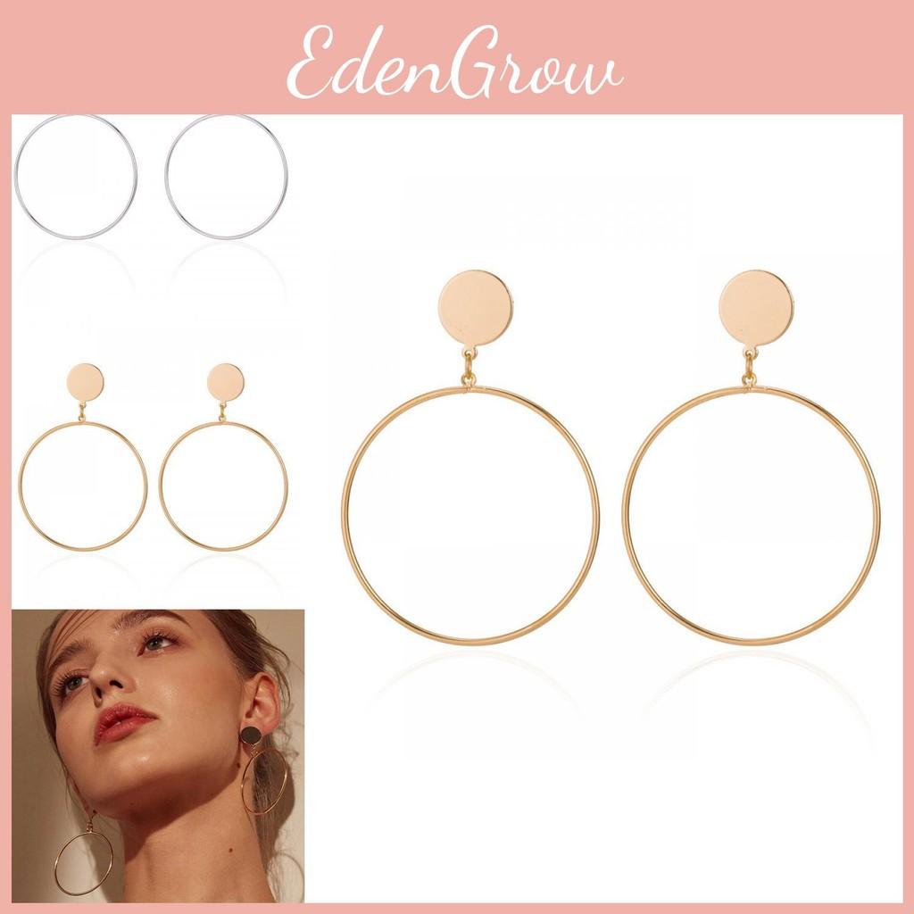 Alloy Stylish Womens Hoop Earrings Modern Geometric Shape Accessory Statement