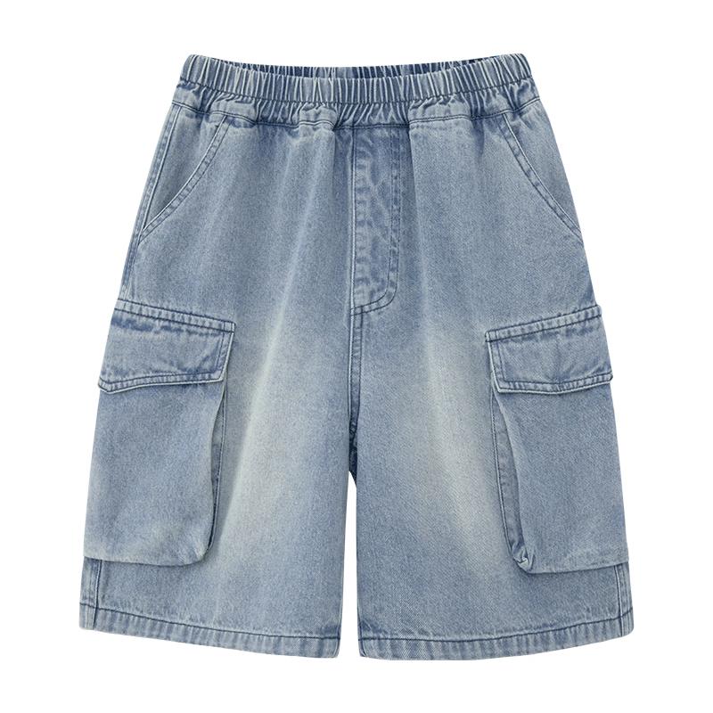 Zuoxi Boys  Retro Workwear Denim Capri Pants 170