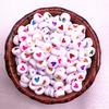 New 100pcs 6X6mm 7x4mm Spaced Acrylic Round Beads Love Heart Shape Beads for Jewelry Making DIY Charms Handmade Bracelet