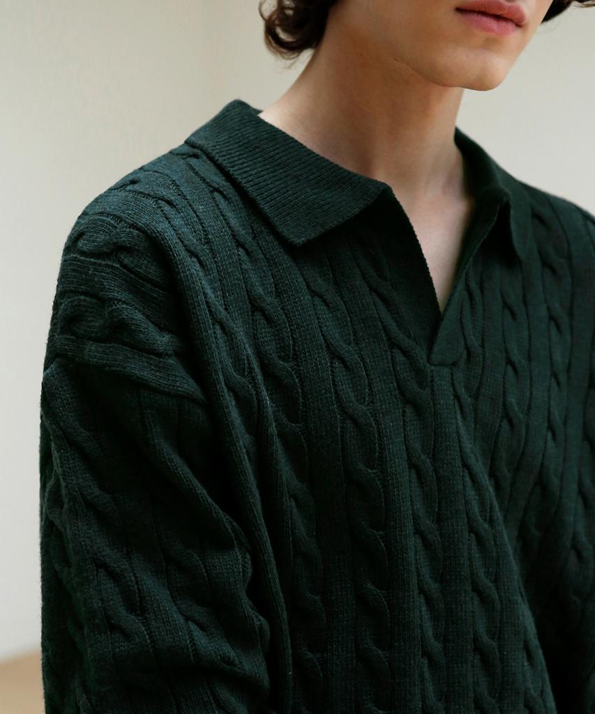 SIGNATURE [2Pack] Cable Collar Knit [2 Colors]