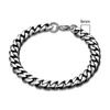Punk Vintage Oxidized Black 3-11mm Stainless Steel Dainty Curb Cuban Link Chain Bracelets for Women Stacking Jewelry
