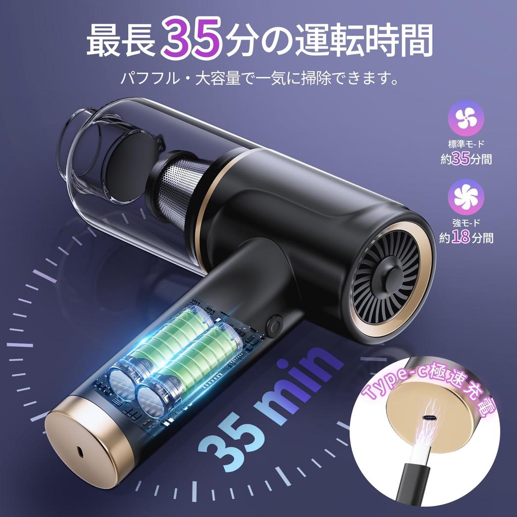 Dantee Multifunctional Handheld Vacuum Cleaner with Pa Powerful Two Suction Modes Dust Sensor Cordless Car Vacuum Cleaner with Air and Deflation Low