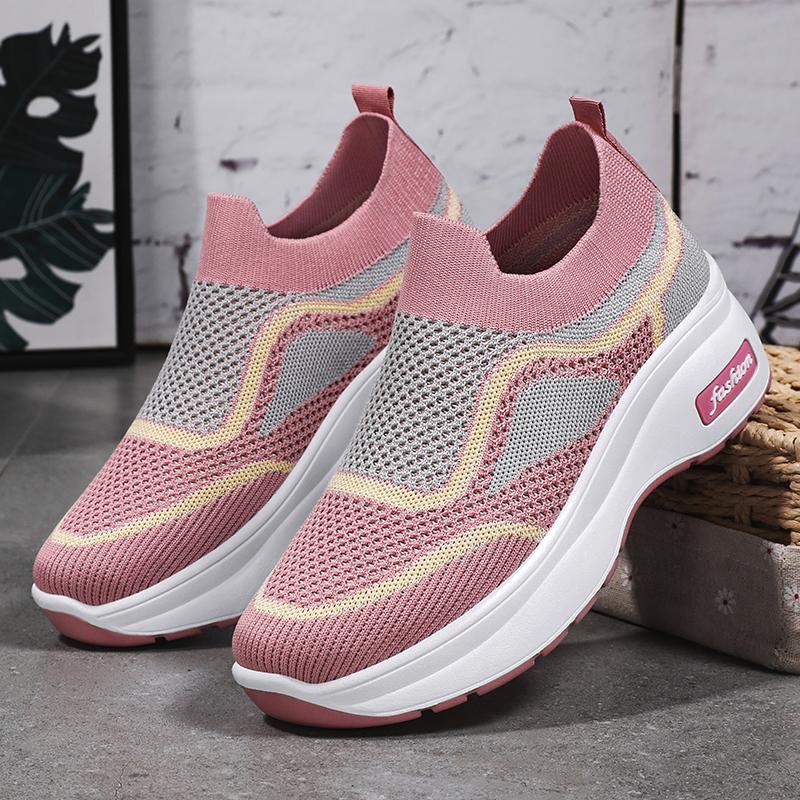 Women's Summer Casual sneaker Thick Sole Boosting Shoes Breathable Soft Comfortable Outdoor Sports Walking Shoes Free Shipping