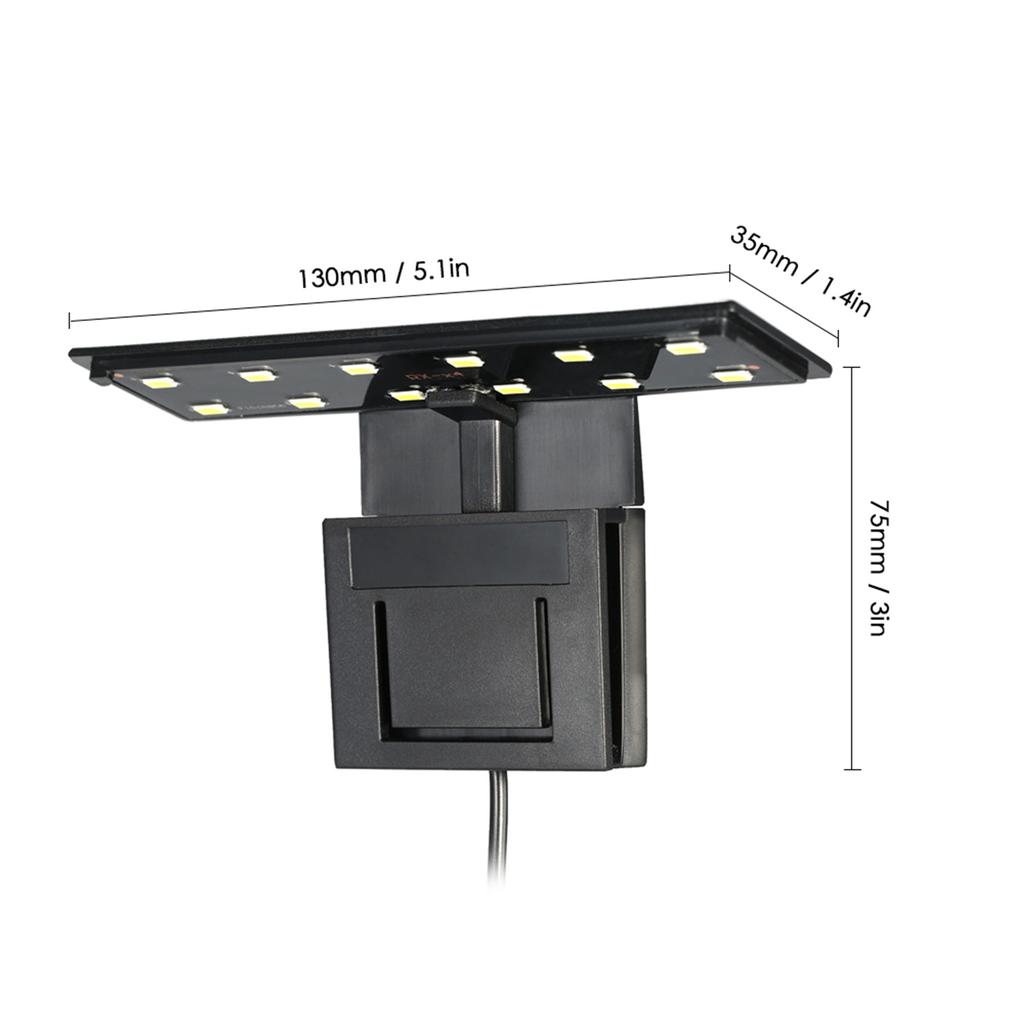 5W Ultra-tynt akvarium LED-lys Ultra Bright Clip-on belysningslampe 12 LED-er for Aquarium Fish Tank