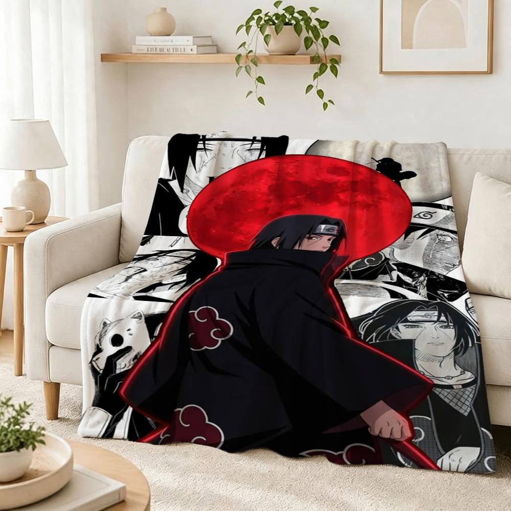 Itachi'S Moon Night Cartoon Flannel Blanket Warm Comfortable Fleece Blanket For Living Room Bedroom Recliner Lightweight Home Decor Gift For Friends