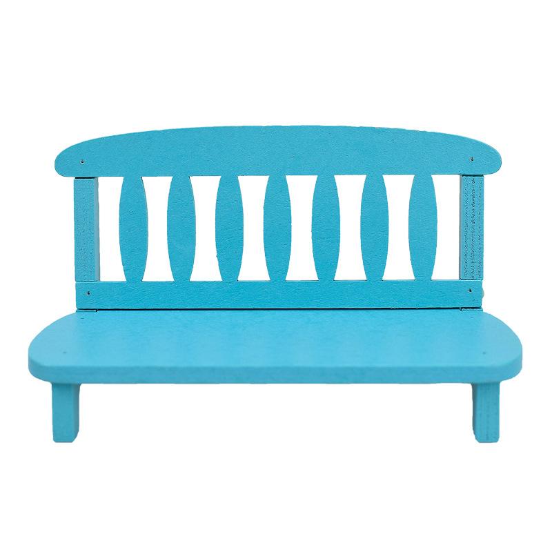 New Mini Wooden Garden Bench Miniature Doll House Backrest Bench Ornament Retro Miniature Landscape Garden Bench Furniture Decor