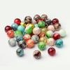 1bag Mixed style & Mixed color Round Spray Painted Glass Beads 12mm Hole: 1.5mm about 100pcs/bag