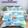 3pcs My Little Pony1 Cover Set - Personalized Name, HD Printed Bedding with 1 Cover and 2 Pillowcases - Perfect for Home Decor, Easy Care